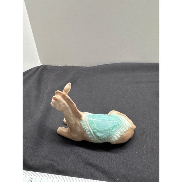 Vintage 2005 Royal Doulton Ceramic Donkey Figurine With Green Saddle Hand-Painte - Picture 3 of 7
